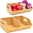 Load image into Gallery viewer, Set Bamboo Storage Bin, Pantry Organization