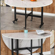 Load image into Gallery viewer, Round Fordable Wood grain Marble Folding Table