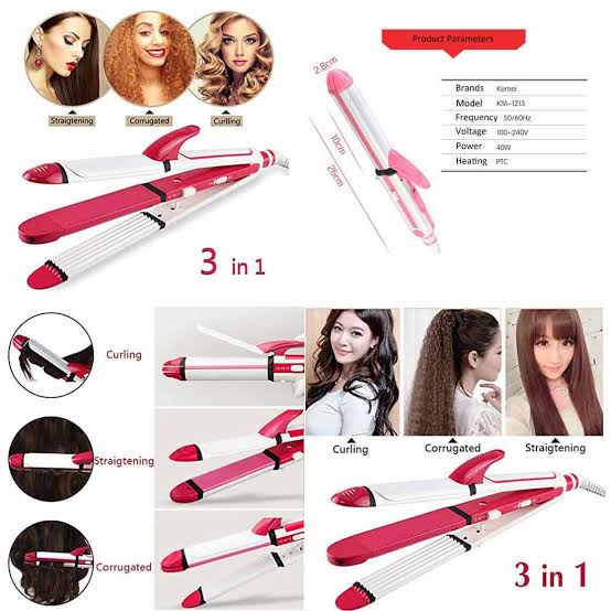 Kemei 3 in 1 straightener