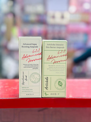 AXIS-Y Hydration & Barrier Repair Duo – Advanced Aqua Boosting Ampoule & Artichoke Intensive Skin Barrier Ampoule | 2-Piece Skincare Set