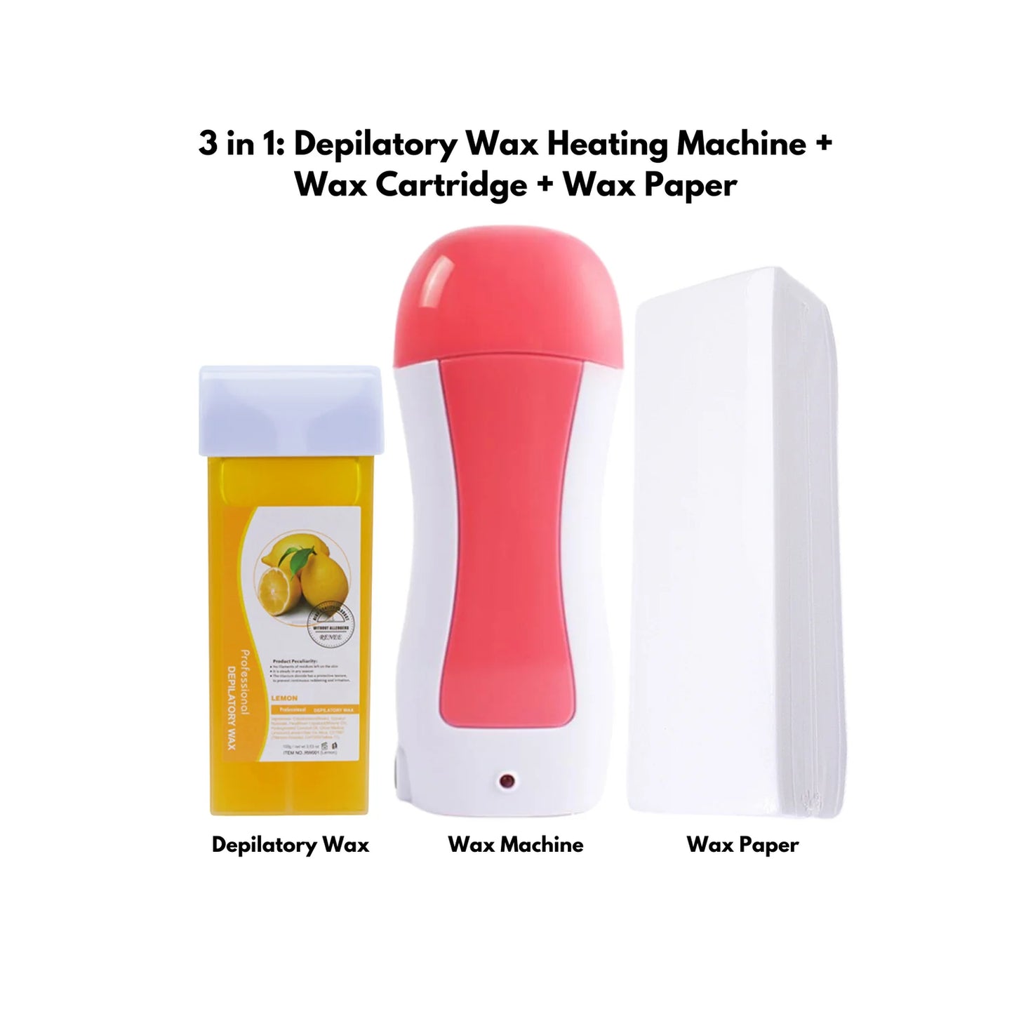 Depilatory wax machine with rica wax roller & wax paper