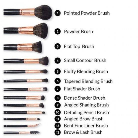 BH cosmetics black signature brush set