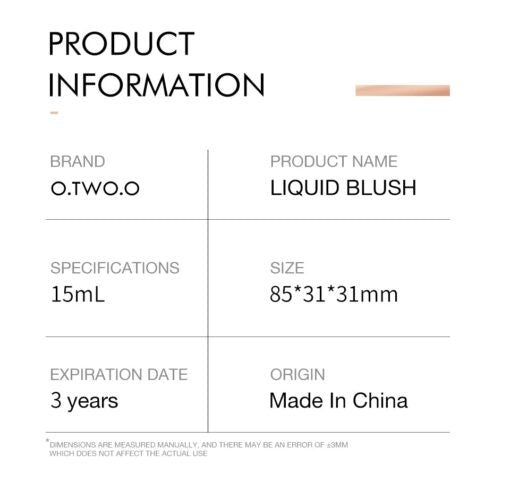 O.TWO.O liquid blush