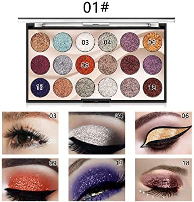 Miss Rose 18 Colour Glitter Eyeshadow Pallete