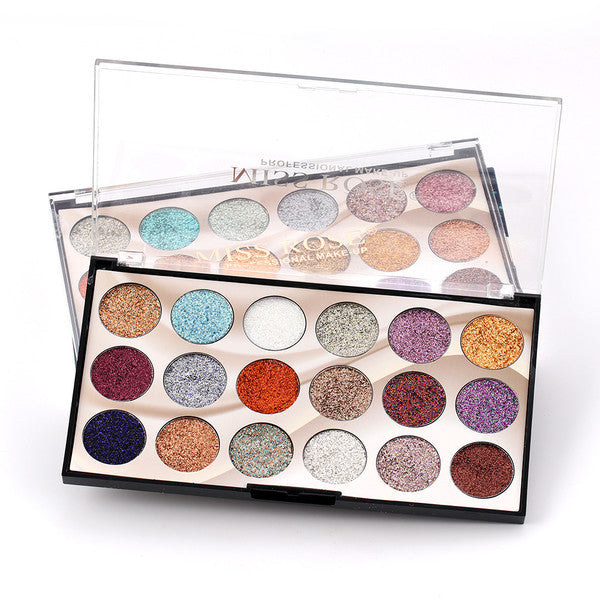 Miss Rose 18 Colour Glitter Eyeshadow Pallete