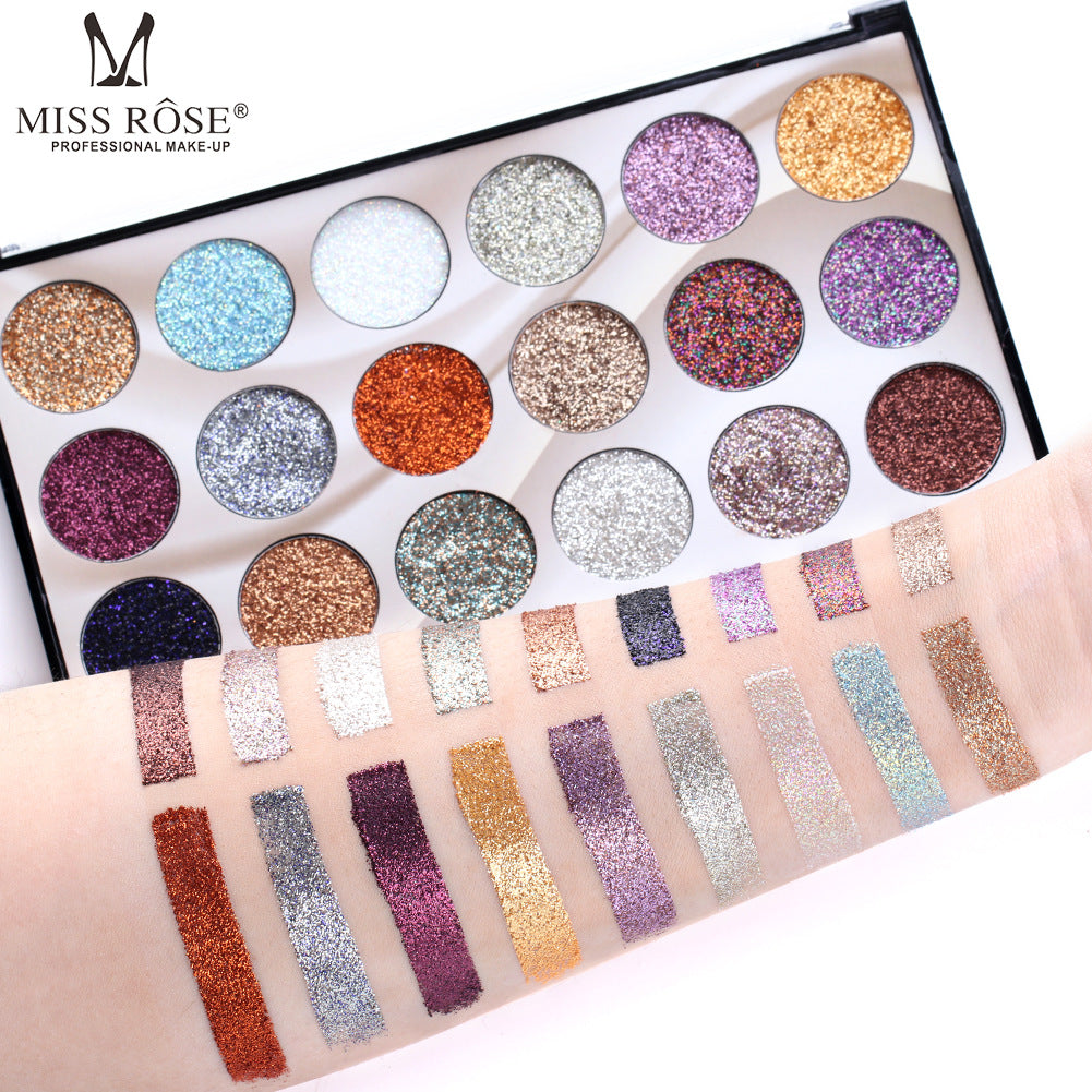 Miss Rose 18 Colour Glitter Eyeshadow Pallete