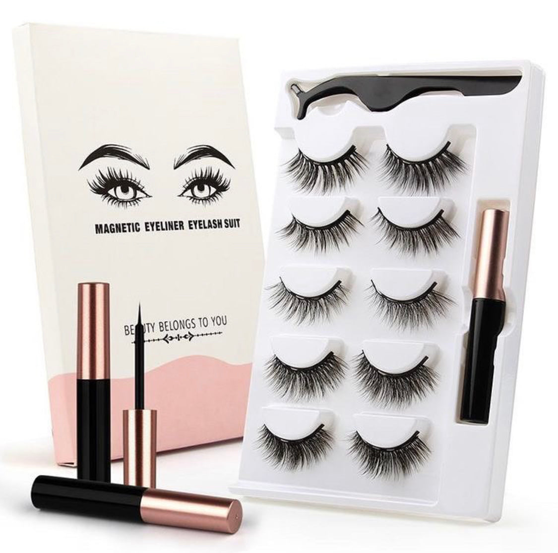 Magnetic eyeliner eyelashes suit